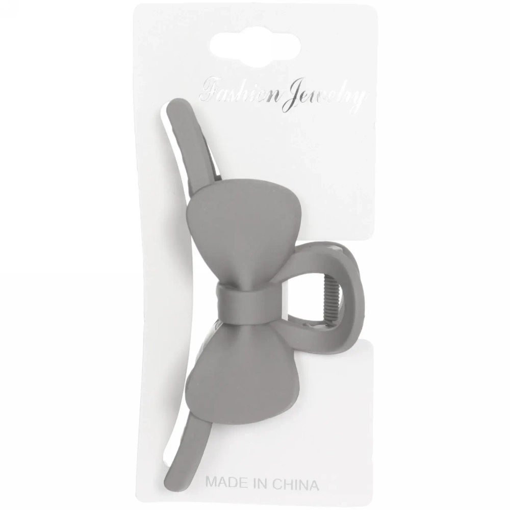 Заколка-краб для волос на блистере «Style Matte», бантик, микс 6 цветов, 11см