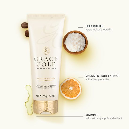 Цветок нектарина и грейпфрут масло для тела, Grace Cole