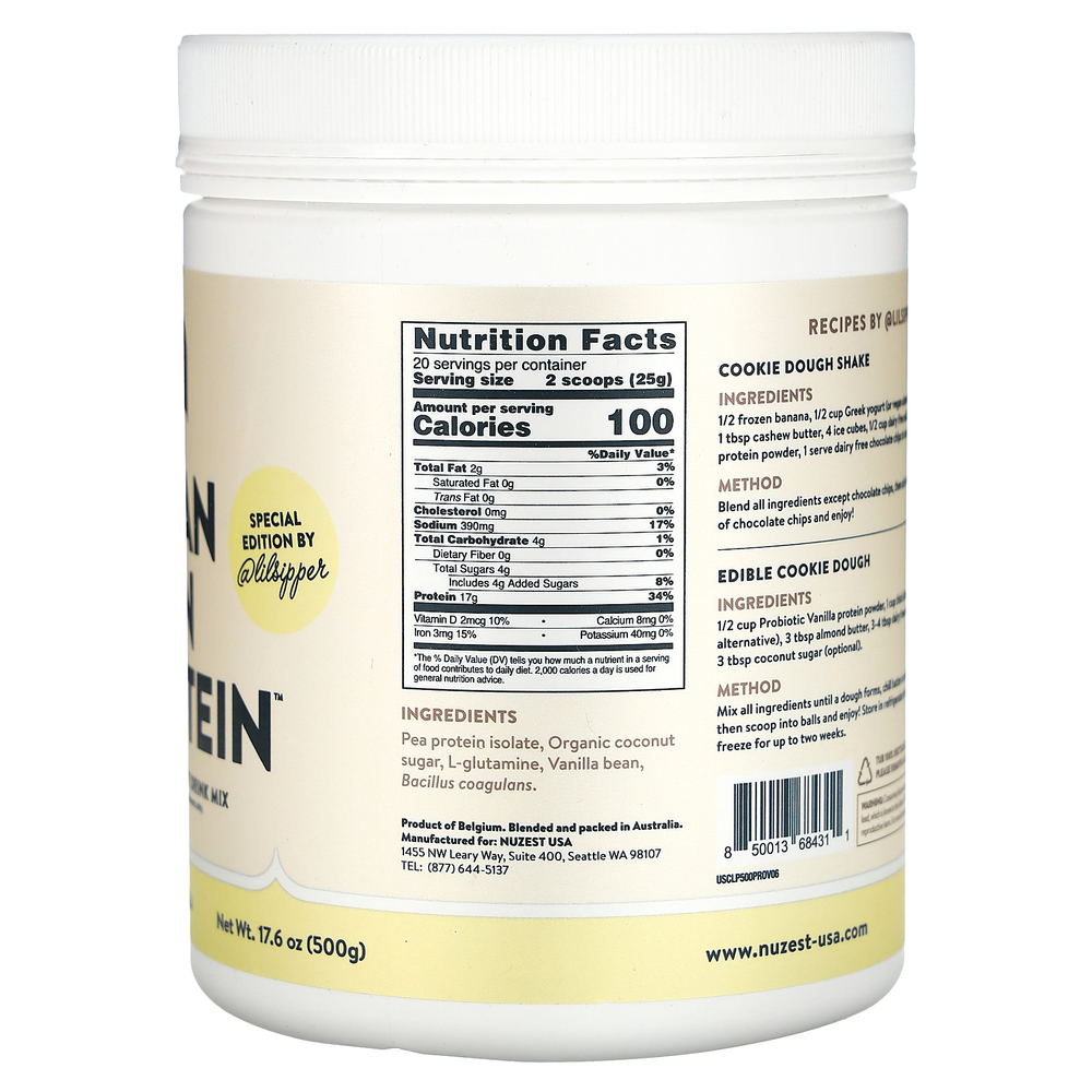 Nuzest, Clean Lean Protein, смесь для приготовления напитка, с пробиотиком и ванилью, 500 г (17,6 унции)