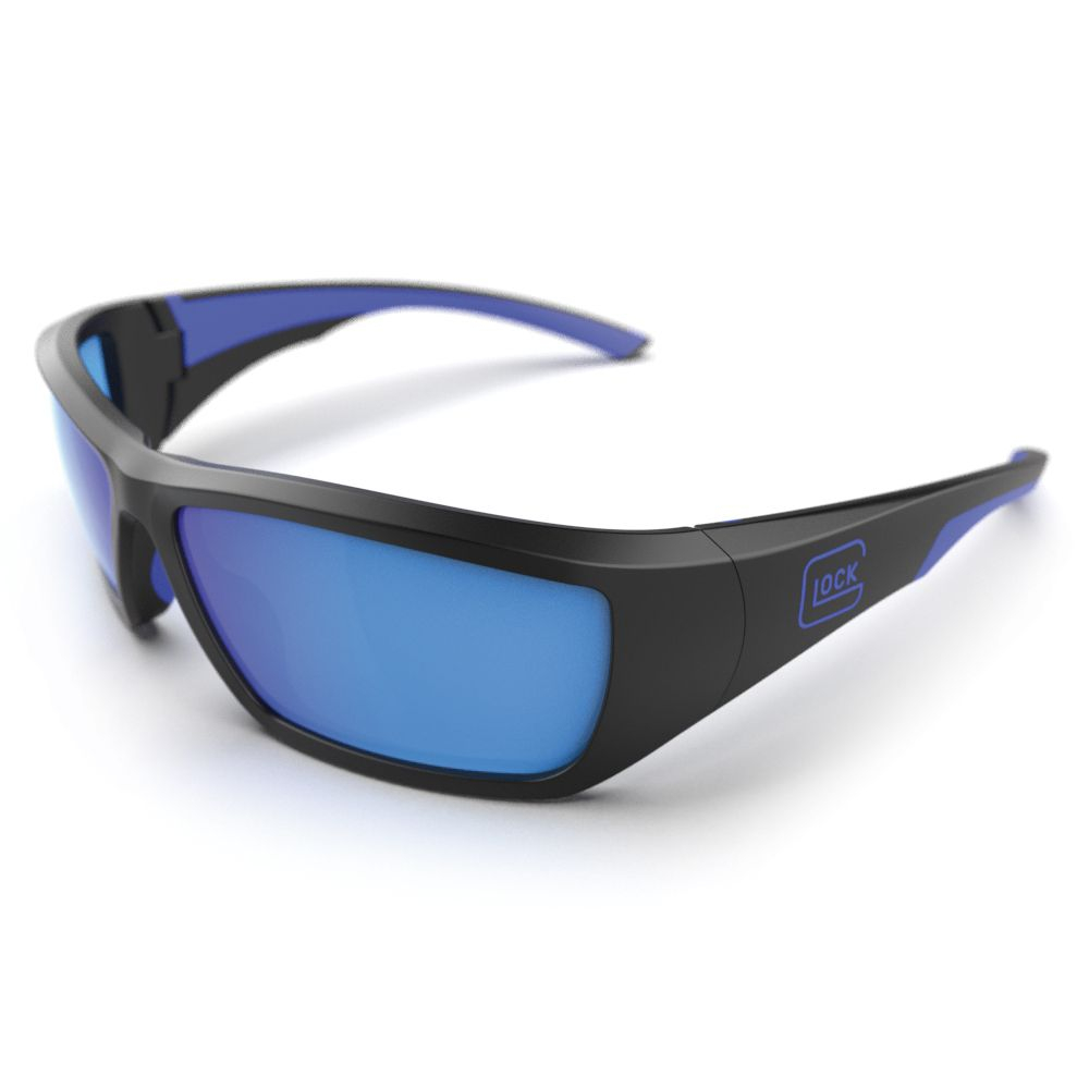 Очки стрелковые Glock Blue Line Tactical Glasses Blue Mirror Lens Black Frame