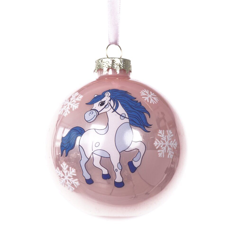 GAEM Украшение новогоднее "Шар с лошадкой", D 8 см, L8 W8 H9 см