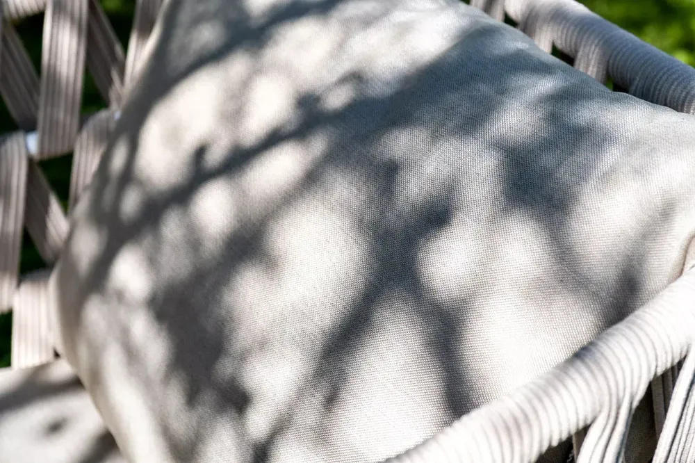 "Диего" лаунж-зона 4-местная плетеная из роупа (веревки), каркас алюминиевый белый, роуп бежевый