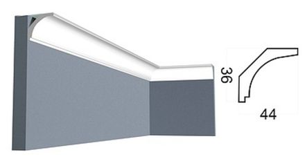 Карниз Контур под покраску, 36x44 мм