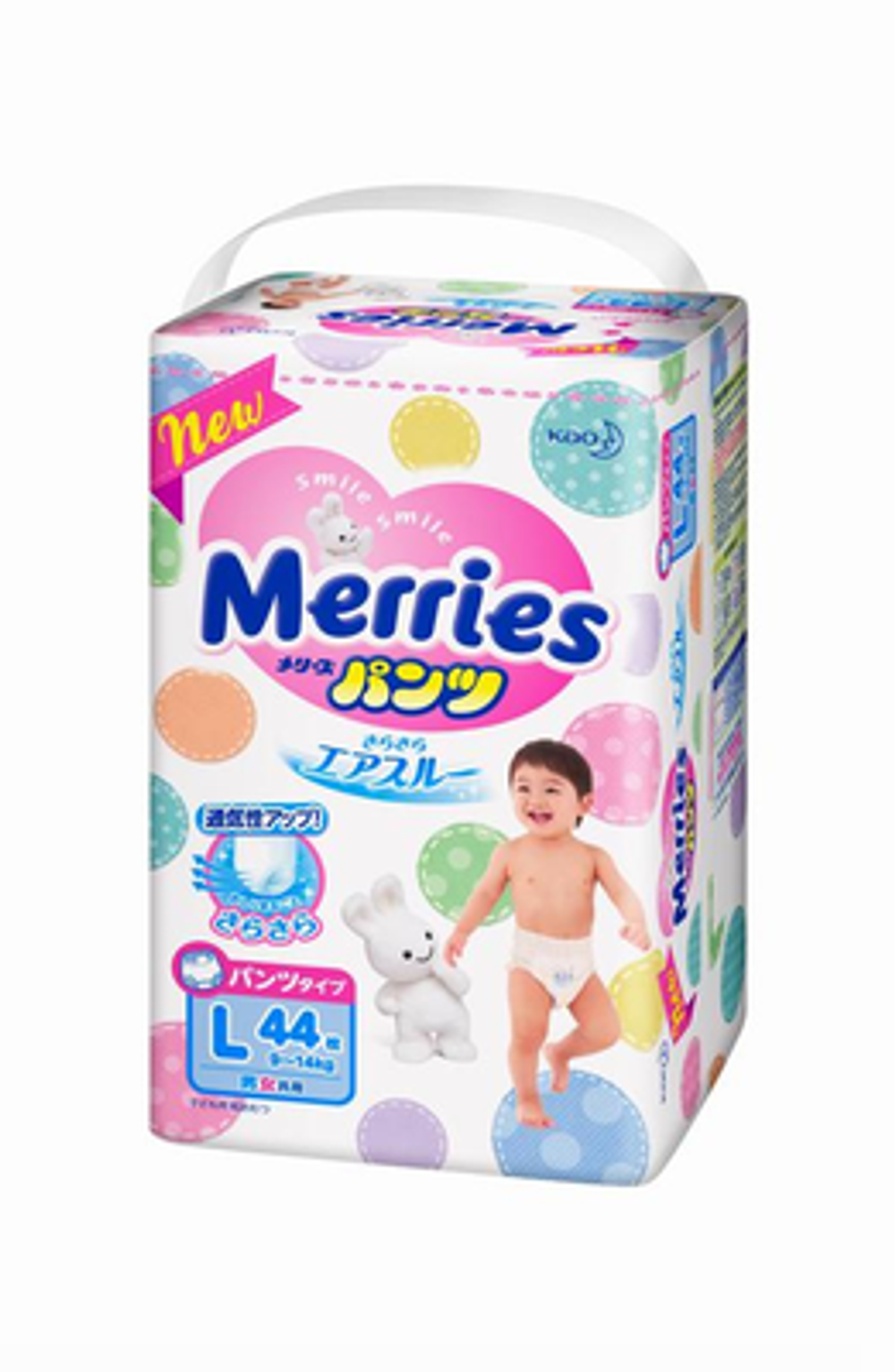 MERRIES Трусики-подгузники 9-14 кг. (44 шт.) L/3, шт