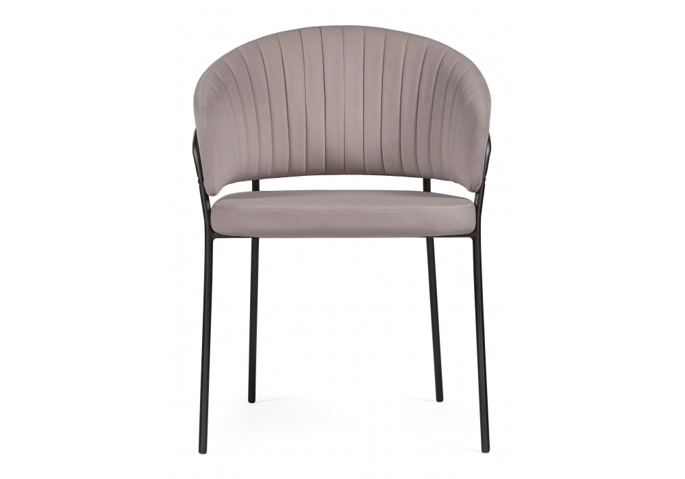 Стул на металлокаркасе Woodville Лео латте Brendy Smoke 04, черный, ножки черные