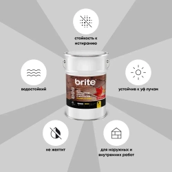 Лак BRITE для камня, тротуарной плитки и брусчатки с эффектом "Мокрого камня" 5 л