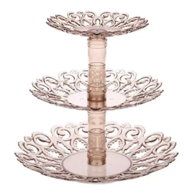 Фруктовница Мелодия 3-х ярусная (тонированный) (комплект 15 шт)