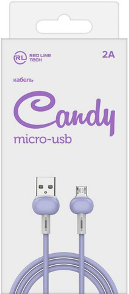 Кабель Redline Candy УТ000021987 micro USB B (m) USB A (m) 1м фиолетовый