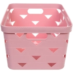 Корзина для хранения «ЭНИГАРТ», цвет пудровая роза, 34*24.6*17.8см