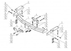 Фаркоп AvtoS TY 50 для Toyota Land Cruiser Prado J120 2003-2009, J150 2009-(паспорт и сертификат в комплекте)(без электрики)