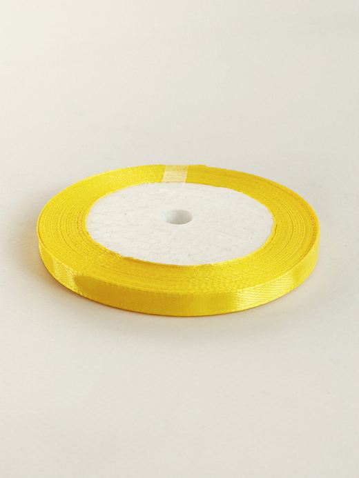 Атласная лента 6 мм (25 ярд) цвет желтый