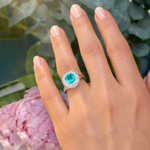 Кольцо с Турмалином Параиба и Бриллиантами, R0146-2/1