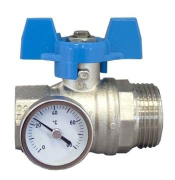 Кран шаровый Oventrop 1406583 3/4"х1" ВР/НР с термометром