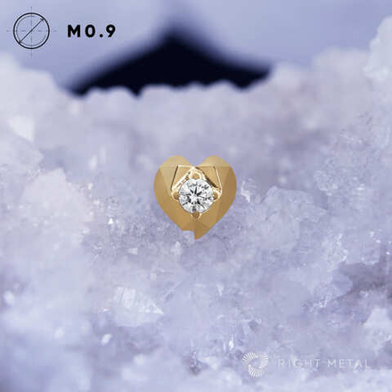 Heart Faceted Crystal PVD Yellow