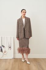 ЮБКА С ПЕРЬЯМИ СЕРО-БЕЖЕВЫЙ|ОРАНЖЕВЫЙ|КАКАО