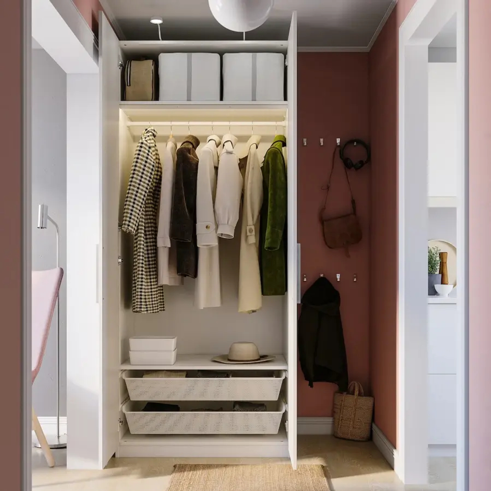 Шкаф - IKEA PAX/MISTUDDEN/ПАКС/МИСТУДДЕН ИКЕА, 60х100х236,4 см, белый/серый