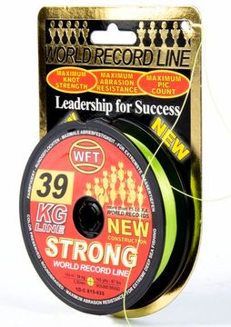 Леска плетёная WFT KG STRONG Chartreuse 150 м, 0,25 мм