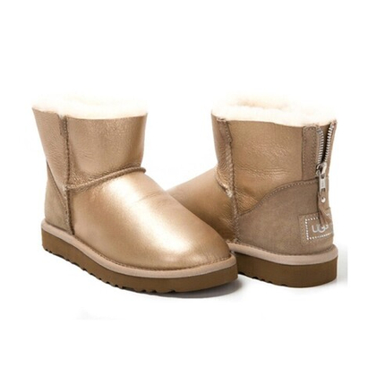 Угги Mini Zip Metallic Sand