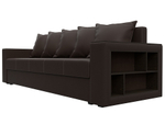 Диван прямой Дубай Лайт полки справа, Коричневый, Экокожа, 114336