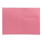 Обложка для паспорта, натур. кожа Флотер, розовая, тиснение конгрев, "PASSPORT"