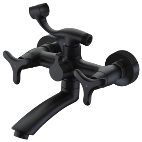 Смеситель KAISER Trio ванна излив 15 см кер 3-листник черный