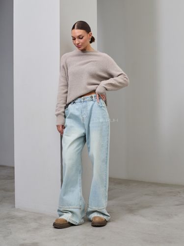 Голубые широкие джинсы-трансформеры