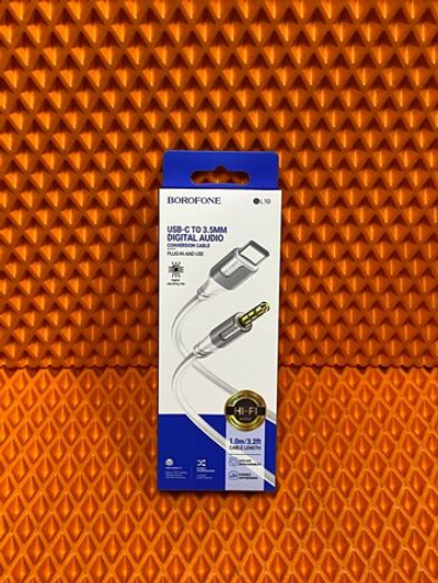 Аудиокабель AUX - Type-C Borofone BL19 Jack 3.5 мм белый 1 м