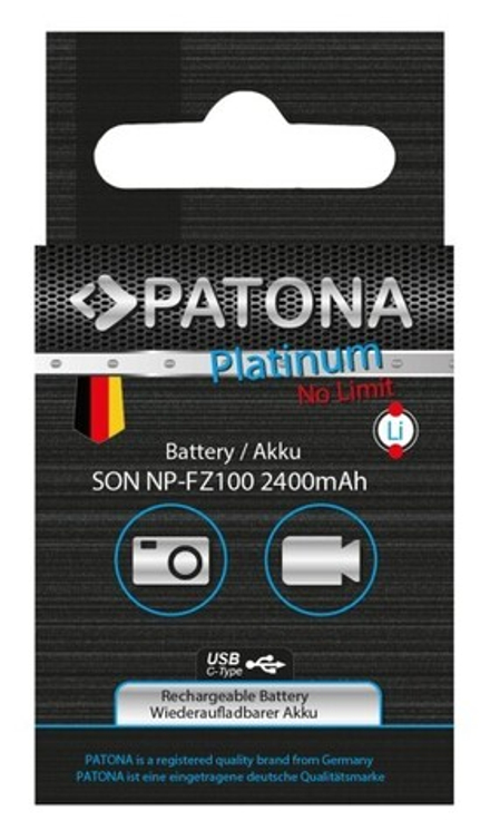 Аккумулятор Patona Platinum аналог Sony NP-FZ100 с зарядкой по USB-C