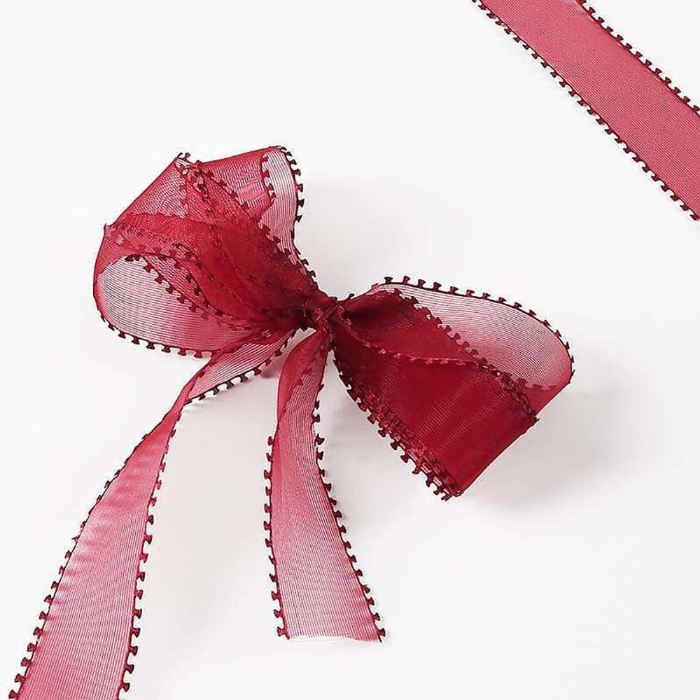 Лента кружево "Зубчик" 2,5см*20ярд БОРДО