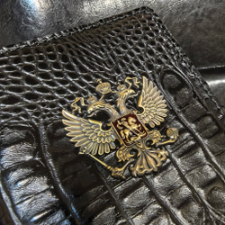 Дорхолдер для документов и карт натуральная кожа с металлическим гербом