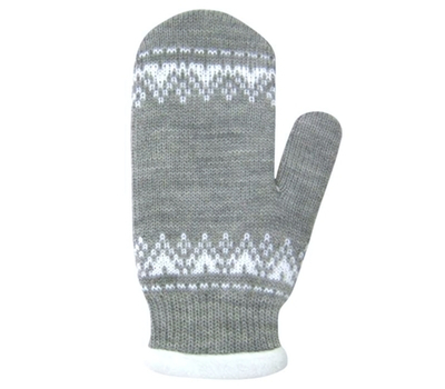 Варежки "Орнамент" серый/белый р.18, 1 шт.
