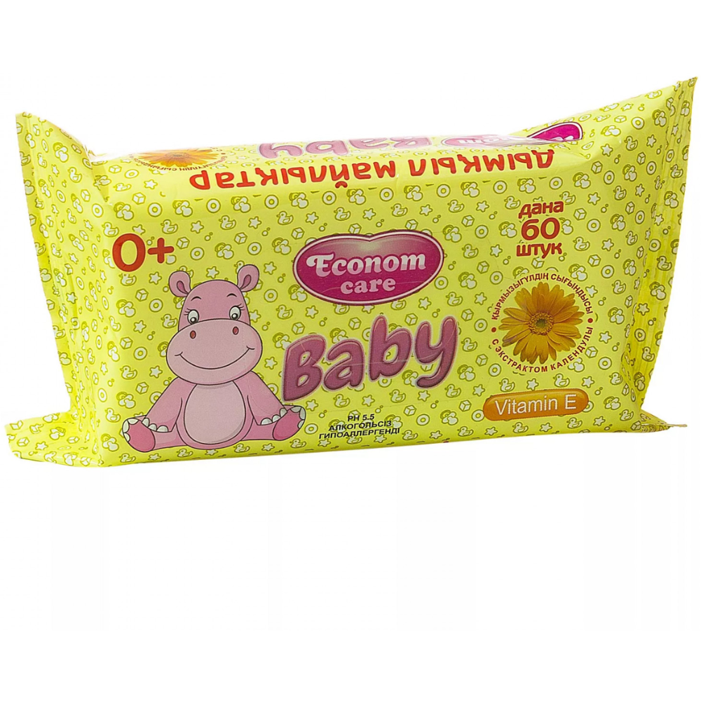 Салфетки влажные Эконом Baby с экстрактом календуры Vitamin E 100 шт