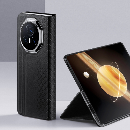 Чехол черного цвета с премиальной искусственной кожи от Dux Ducis для Honor Magic V3, серия Bril Series Case