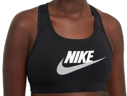 Теннисный бюстгальтер Nike Medium-Support Graphic Sports Bra - black/white/particle grey - Black