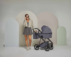 Детская коляска Adamex Delta Natura 2 в 1 DN-10-STONE (Т.СЕРЫЙ)