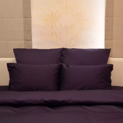 Постельное белье семейное Mollen ежевично-черное