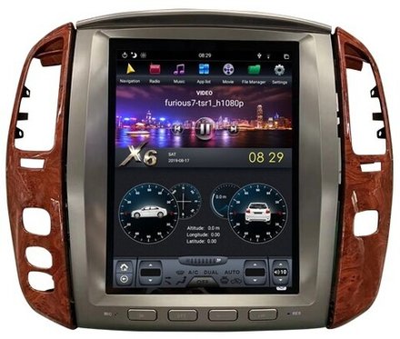 Магнитола для Lexus LX470 2002-2007 - Carmedia ZF-1305-Q6 вертикальный экран в стиле "Тесла" на Android 11, 8Гб+128Гб, CarPlay, 4G SIM-слот