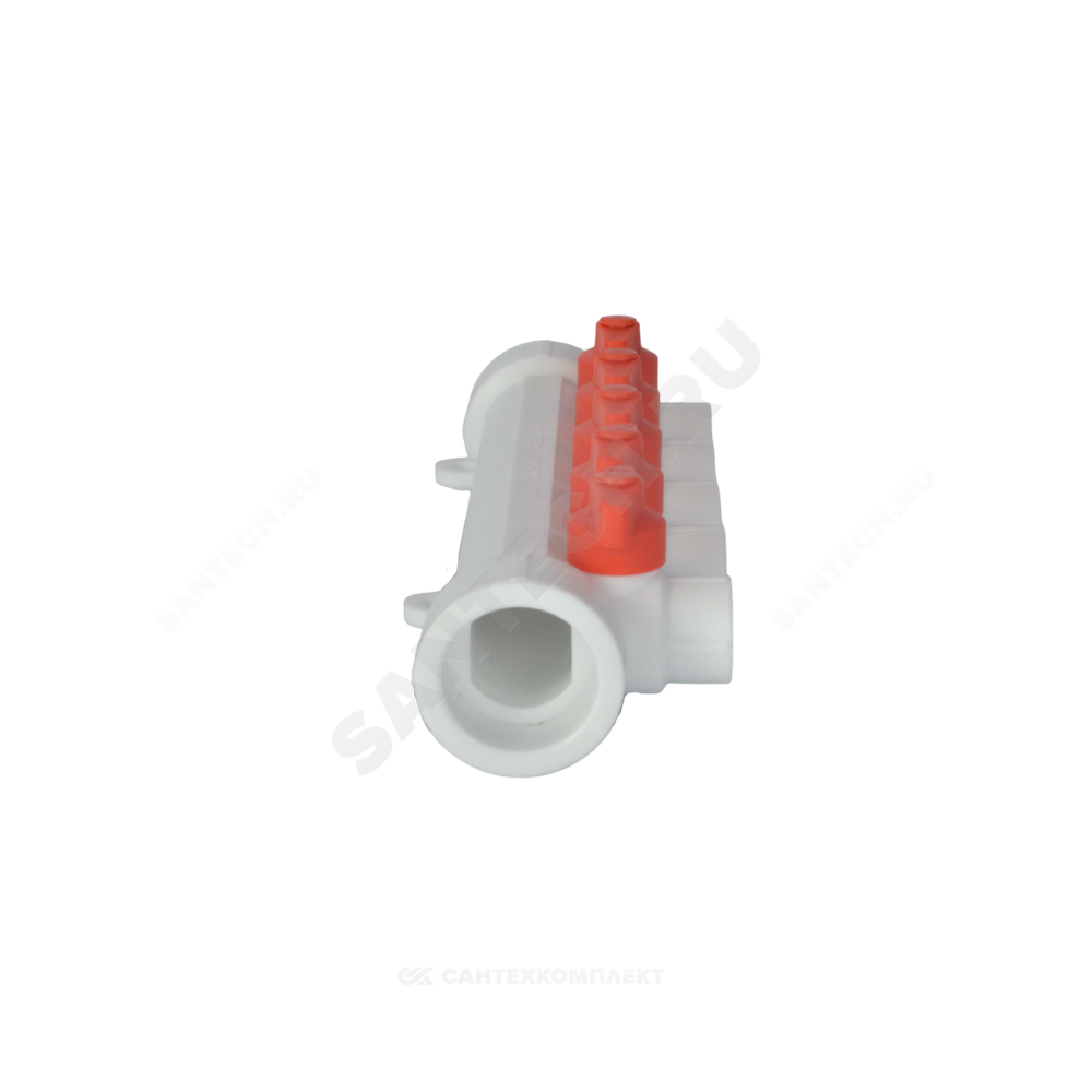 Коллектор PP-R белый Дн 40х20 на 4 выхода с кранами VALFEX 101134004