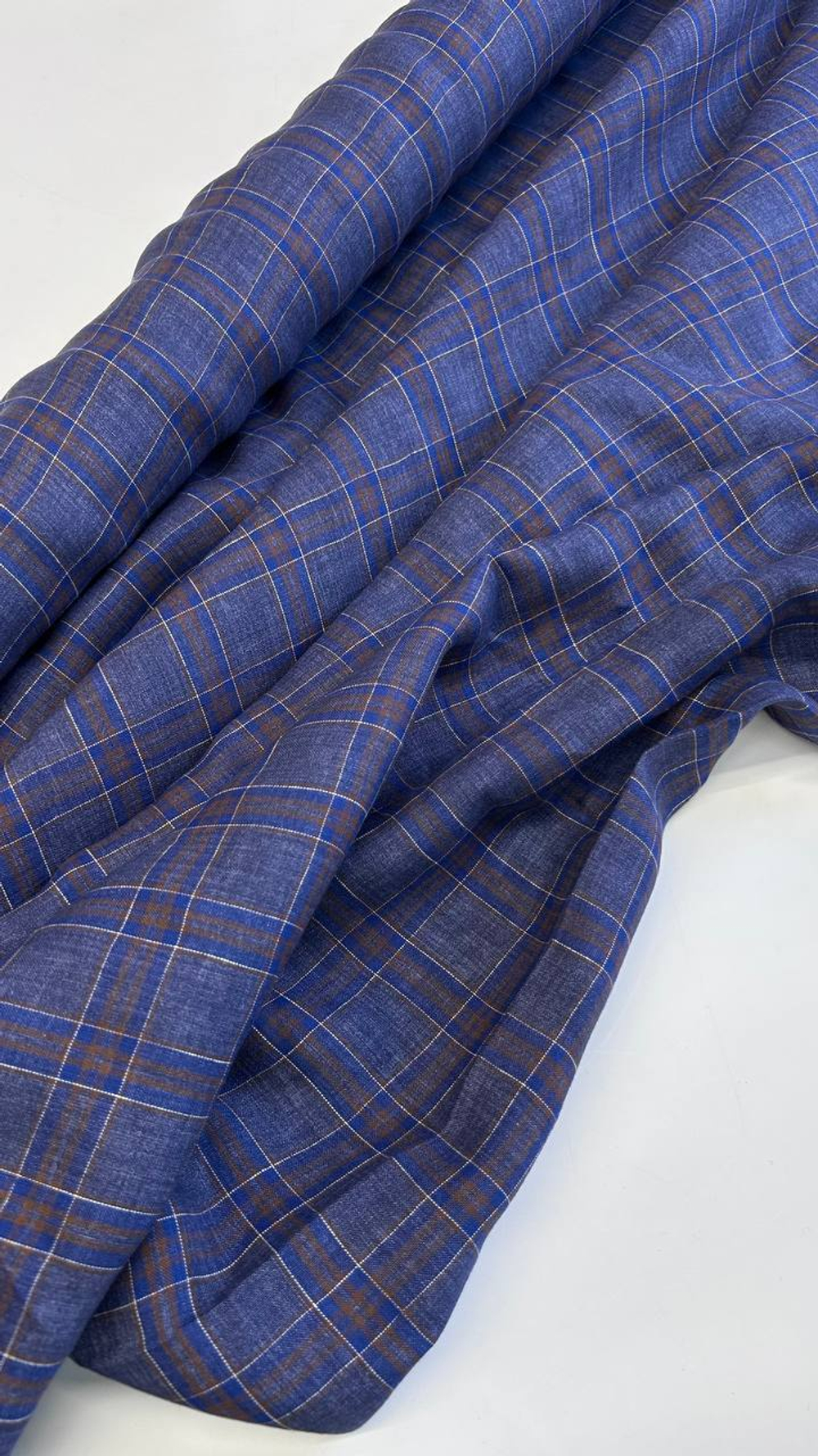 Лен Canclini синий в клетку