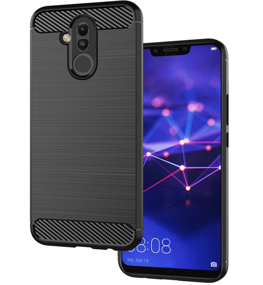 Чехол для Huawei Mate 20 Lite цвет Black (черный), серия Carbon от Caseport