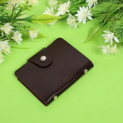 Визитница «Visit design», цвет коричневый, количество листов 12, на 24 визитки, 10,3*8 см