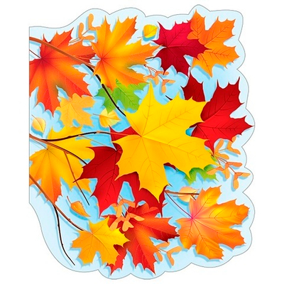 Украшение на скотче Ветка из кленовых листьев 38х26см