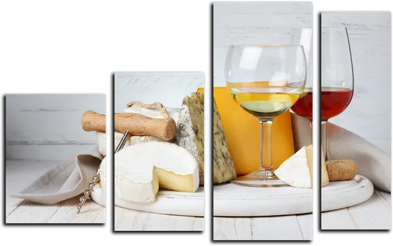 Модульная картина "Сочетание сыров"