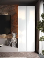 Шкаф Распашной Белый 81х220x52,5 SOHO Push to Move