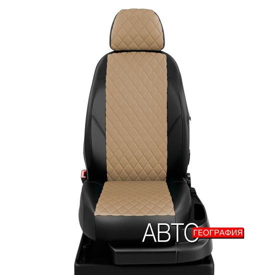 Чехлы на сиденья Citroen C-Crosser (2007-2013) из экокожи "Ромб"