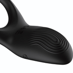 Черное эрекционное виброкольцо с пультом ДУ (Цвет: черный)