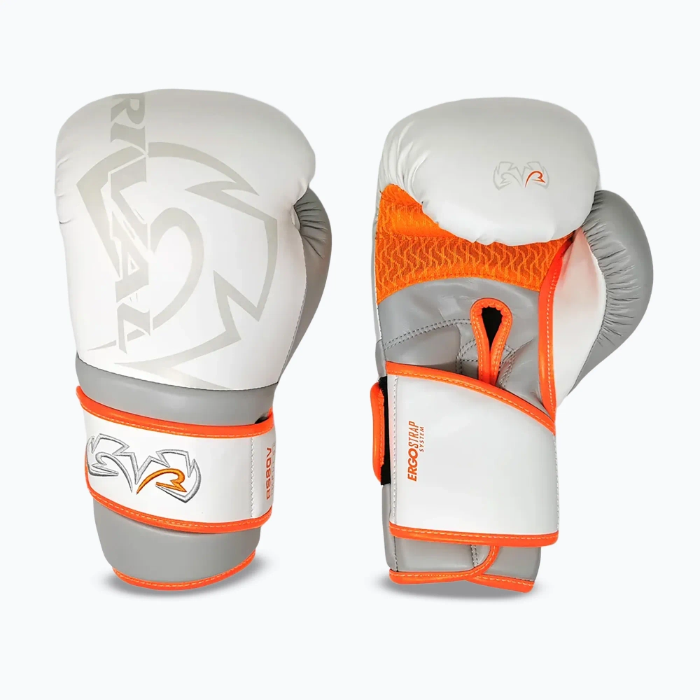 Боксёрские перчатки Rival Impulse Sparring Gloves Gants бело-оранжевые
