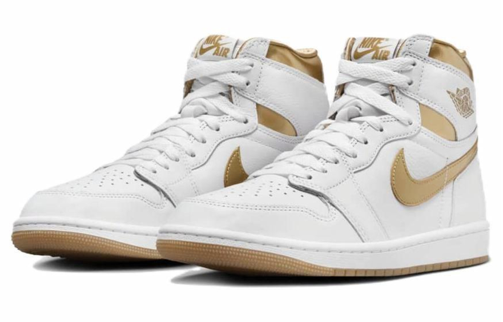 Кроссовки Jordan Air Jordan 1 Og "White And Gold" (Женская размерная сетка)
