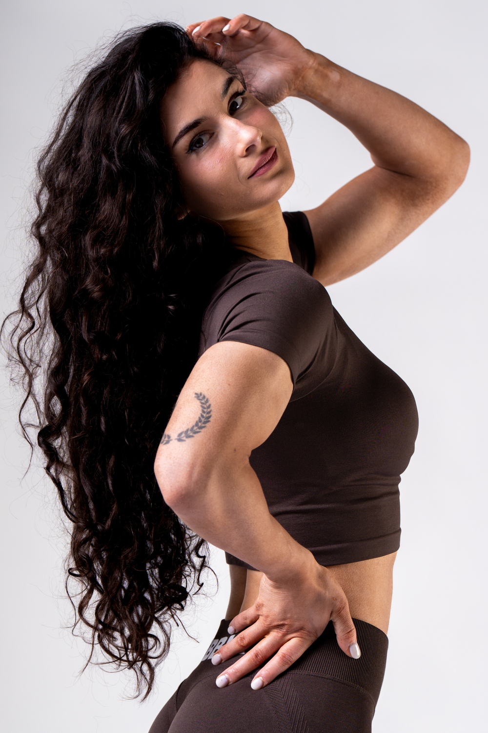 Кроп топ Seamless Short-Sleeve Top POWER 891 Коричневый