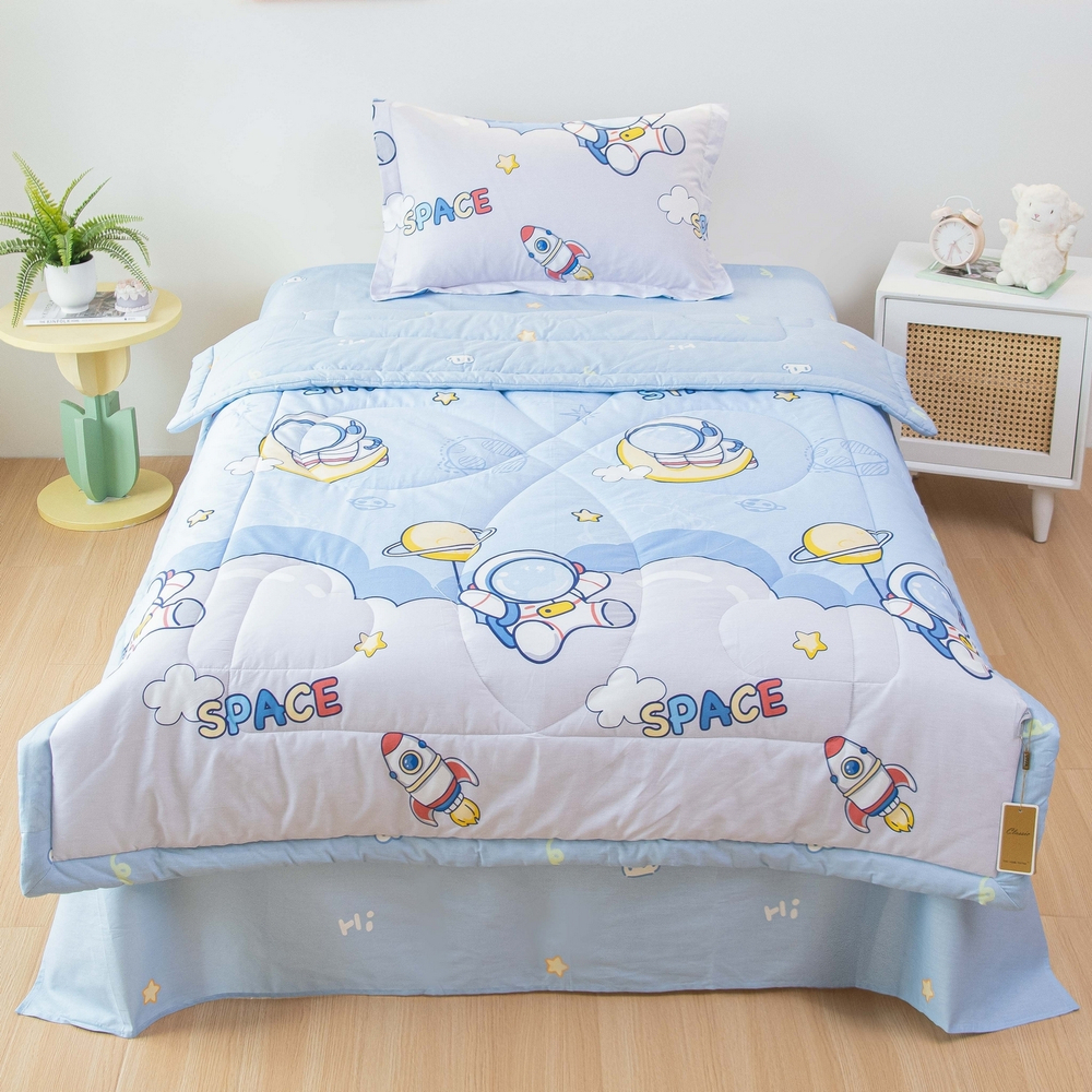 Постельное белье детское 160x80 Young на резинке, комплект с одеялом 100% хлопок OBKR020